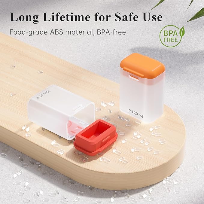 Weekly Pill Organizer Magnetic, Removable Pill Box 7 Day 1 Time a Day, Large Pill Case Travel, Week Once Daily Medication Dispenser, Medicine Container Holder for Supplement Vitamin, White