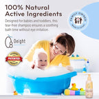 Oeight Tearless Baby Shampoo, Hypoallergenic & Dermatologically Tested Baby Shampoo, 100% Natural Active Ingredients with Chamomile, Parabens & SLS Free, Fragrance Free, for Sensitive Scalp, 200 ml