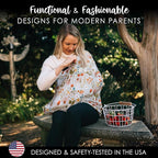 Milk Snob Original 5-in-1 Cover - Nursing Cover for Breastfeeding - Baby Carseat Canopy & Stroller - Essential All-in-One Design - Gift for Mom, Baby (Strawberry Fields)