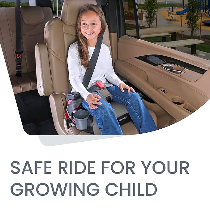 Britax Highpoint Backless Belt-Positioning Booster Seat, SafeWash Gray Ombre