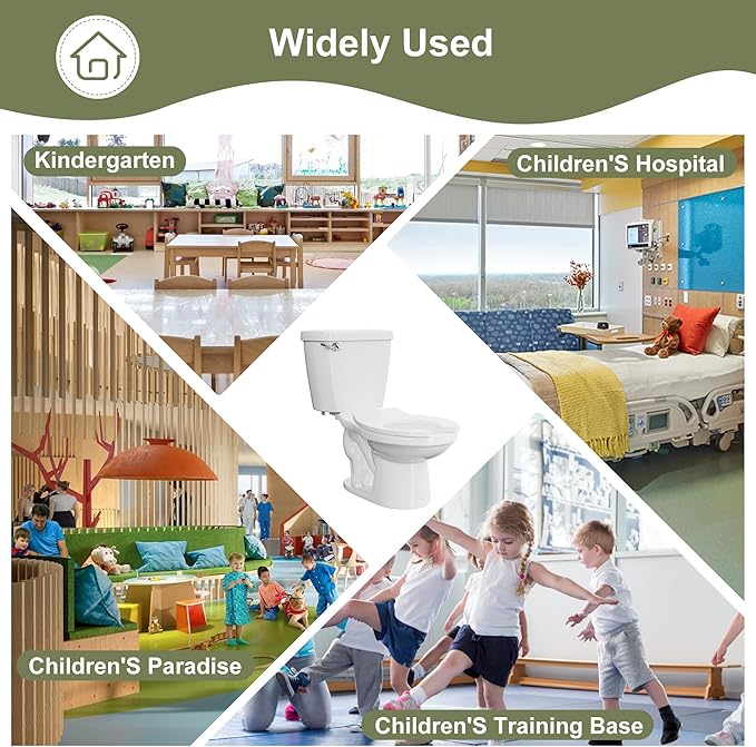 Simple Project Kids Toilet For Bathroom, Ceramic Baby Potty Training Toilet 10-Inch Rough-In Children Toilets For Daycares, Playgrounds, And Home Use - 10.5" Bowl Height