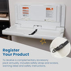 ECR4Kids Horizontal Wall-Mounted Changing Station, Baby Changer, White Granite