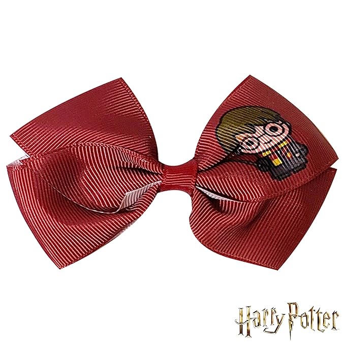 LUV HER Harry Potter Hair Bows - 7 Pcs 4 Inch Bundle - Hair Accessories Gift Set for Girls - Alligator Clips - Ages 3 +