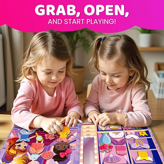 QUOKKA Magnetic Dress-Up Dolls for Girls Boys with 35 Magnetic Pieces - Creative Magnetic Play Set for Home or Travel - Perfect Magnetic Paper Dolls for Ages 3 and Up, Boost Storytelling with Princess