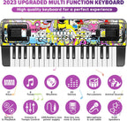 Kids Keyboard Piano, 37 Keys Keyboard Electric Digital Piano, Early Learning Educational Musical Toys Piano for Kids Toddlers Beginners with Music Stand, Microphone - Christmas Birthday Gifts, Black