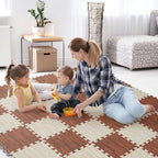 Skyweaver 12 Tiles Soft Non-Toxic Baby Play Mat for Floor EVA Foam Jigsaw Puzzle Play Mat, Interlocking Squares with 0.6inch for Babies, Toddlers & Kids Gym, Nursery, Playroom, White