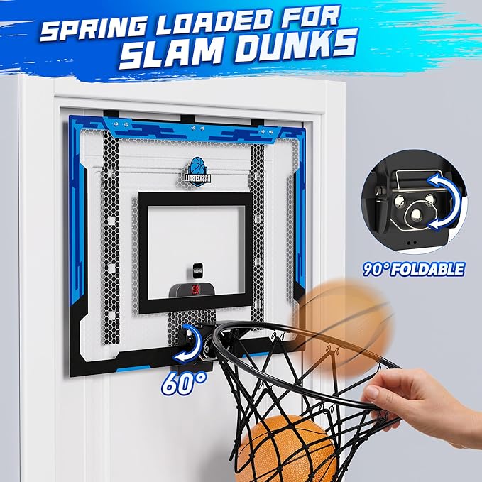 Kids Indoor Basketball Hoop with Scoreboard & Timer,Toddler Adjustable Height Basketball Goal Toy for Outdoor Backyard,Sports Game Play