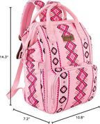 Wrangler Diaper Bag Backpack Aztec Travel Backpack Purses Western Multi-Function Baby Bags for Mom with Waterproof Insulated Pockets