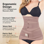 3 in 1 Postpartum Belly Support Recovery Wrap – Postpartum Belly Band, After Birth Brace, Slimming Girdles, Body Shaper Waist Shapewear, Post Surgery Pregnancy Belly Support Band (Dusty Plum, 2XL)