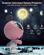 AIRIVO Astronaut Galaxy Projector, Star Projector for Bedroom, Robot Galaxy Projector Night Light for Kids, Bluetooth Speaker Ceiling Projector, Room Decor Gifts for Adults, Teens, Christmas