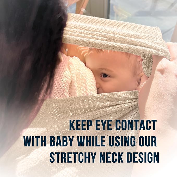 Breathable Nursing Cover Up for Breastfeeding - Privacy Nursing Covers - Newborn Essentials Must Haves - Improved Ponchy by Gold Mamas - Sand