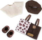 Clothes for 6.7in/17cm Doll, Set of 4 Cute Doll Accessories Includes Doll Hat+T-Shirt+Bib Pants+Shoes Set Premium Fashion Outfit for Collectors Unique Gift (Style D)