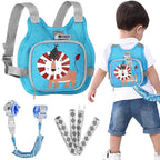 Toddler Harness Leash+ Anti Lost Wrist Link, Accmor Adorable Lion Baby Harness with Leash, Collapsible Child Anti Lost Leash Cute Kid Harness Belt Strap - Keep Kids & Babies Close While Walking
