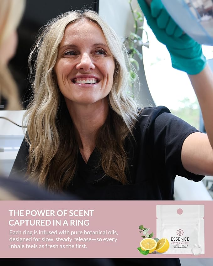 Essence Wearable Aromatherapy Nasal Diffuser – Allergy Relief Essential Oil Nose Ring – Personal Scent Clip for Travel, Work & Everyday Use – Made in USA