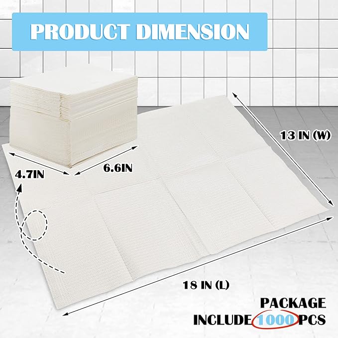 Mixweer 1000 Pcs Baby Disposable Changing Pads Quick Absorb Diaper Changing Table Pads Sanitary Liners Soft Waterproof for Baby Child Adult Pets Travel Change Stations (White)