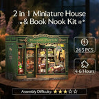 CUTEBEE Book Nook Kit - DIY Miniature House Dollhouse Kit for Adults and Teens, Booknook Tiny House Bookshelf Decor 3D Wooden Puzzle, Gifts for Family, Friends (Blossom Florists)