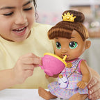 Baby Alive Bubbly Tea Party Sophia Sparkle Doll with Teapot Accessories, Brown Hair, 11 Inches, Toys for 3 Year Old Girls and Boys & Up