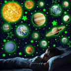 Solar System Wall Decals Glow in The Dark Stars 780 PCS, Glowing Planets Stickers for Ceiling, Nursery Wall Stickers for Bedroom, Kids Room Decorations (Green)