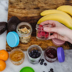 WeeSprout Glass Baby Food Storage Jars - 12 Set, 4 oz/8 oz Baby Food Jars, Plastic Lids, Freezer Storage, Reusable Small Glass Baby Food Containers, Microwave & Dishwasher Safe, for Infant & Baby Food