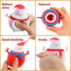 RunNico 12 Pack Christmas Snowman Squeeze Sensory Toy, Santa Claus Squishy Fidget Toys, Stretchy Christmas Snowman Relieve Stress Ball for Holiday Decoration Party Favors Adult Anxiety Relieve