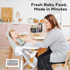 Babymoov Duo Meal Station Grey: Multi-Speed Baby Food Maker Steamer and Puree Blender, Baby Food Processor that warms & defrosts (Nutritionist Approved)