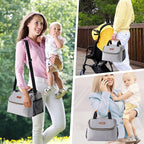 Breastmilk Cooler Bag with Ice Pack Fits 6 Baby Bottles up to 9 Ounce, Wearable Breast Pumps Cooler Bag for Nursing Mom Daycare, Work, Travel- Grey