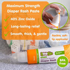 Boogie Maximum Strength Diaper Rash Bundle, Extra Strength Paste in Applicator Tube, 4 oz. + Diaper Rash Cream Spray, 1.7 oz.