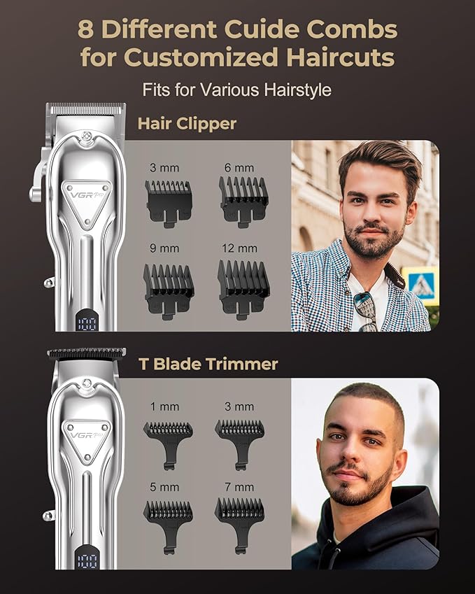 Electric Hair Clippers for Men, Cordless Clipper and Trimmer Set, Clippers for Hair Cutting Kit with Long Battery Life, Hair Grooming Trimmer for Family Kids and Self-Haircut Use