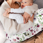 GFU Nursing Pillow Cover for Boys and Girls, Breastfeeding Pillow Case for Newborn, Soft Baby Breastfeeding Pillow Slipcover Colourful Purple Flowers, Stretchy Feeding Cover (Cover Only)