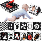 URMYWO Black and White Baby Toys, Tummy Time High Contrast Newborn Toys 0-3 Months, Soft Baby Book, Visual Stimulation Montessori Sensory Infant Toys 0-6-12 Months, Shower Gift for Boys Girls