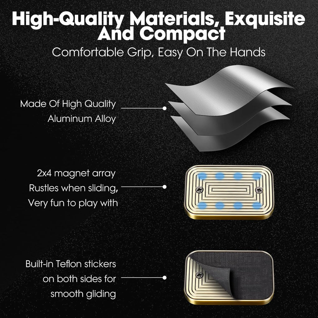 Fidget Slider for Adults - Brick Slider Metal Fidget Toys, Anxiety/ADHD/Annoy Relieving EDC Metal Fidget, Stress Reducing Toy - Gift for Adults & Teen (Silver)