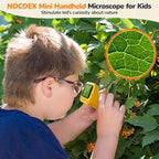 NOCOEX 1000X Handheld Kids Microscope for Edu Gift - 8 LED Light Portable Microscope for Kids, Photo & Video Mini Digital Micro Scope, Type C Charging 2'' Screen Windows & Mac OS for Age 3-12 Student