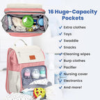 PILLANI Baby Diaper Bag Backpack - Large Bag for Boys & Girls, Waterproof Diaper Backpack - Travel Diaper Bags w/Changing Pad, Baby Registry Search & Shower Gifts - Essentials Must Haves Newborn Stuff