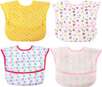 Baby bibs Waterproof Toddler bib - Feeding bib with Pocket for Infant Boy Girl Washable 6-36M