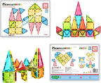 PicassoTiles Magnetic Tile 24pc Mini Diamond Magnetic Building Blocks Set Travel Size STEM Educational Construction Toy Portable Hands On Learning Creative Open Ended Play for Kids Ages 3 Plus PTM24