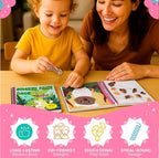 BulbaCraft 4Pcs Sticker Paint Books for Girls - Sticker Books by Number with Mermaids, Princesses, Animals and Unicorns - Coloring Activity for Kids