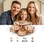 3D Wooden Puzzles for Adults - Mechanical Dragon Treasure Chest Model Kit, DIY Engineering Project, Unique Gift for Men Teens, Collectible Art and Home Display