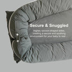 Deluxe Infant Lounger, Baby Nest Cover for Baby Girls & Boys, Newborn Essentials for Baby 0-12 Months, 100% Cotton(Gray)