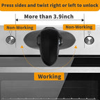 5 + 1 Packs Stove Knob Safety Covers for Child, Childproof Oven Door Lock, Baby Proofing Kitchen Gas Range Oven Knobs Locks, Black