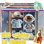 Dino Fun Animal Dress-up Sticker Book for Kids, Reusable Sticker Book for Toddlers 2-4 Years,12 Animals+Over 200 Cloths & Accessories,Sticker Dress up - Removable Sticker Activity Book for Girls