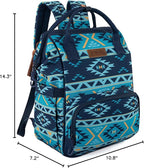 Wrangler Diaper Bag Backpack Aztec Travel Backpack Purses Western Multi-Function Baby Bags for Mom with Waterproof Insulated Pockets