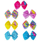 PEEPS Hair Bows Bundle - 7 Pcs 4 Inch Alligator Clips with Different Prints, Easter Bunny Themed for Girls, Toddlers 3+