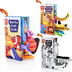 TUMAMA TK 3PCS Baby Books 0-6 Months, Soft Cloth Books for Babies Infants Toddler, Touch and Feel Crinkle Cloth Books 6 to 12 Months, Early Development Interactive Toys Gifts for Boys Girls