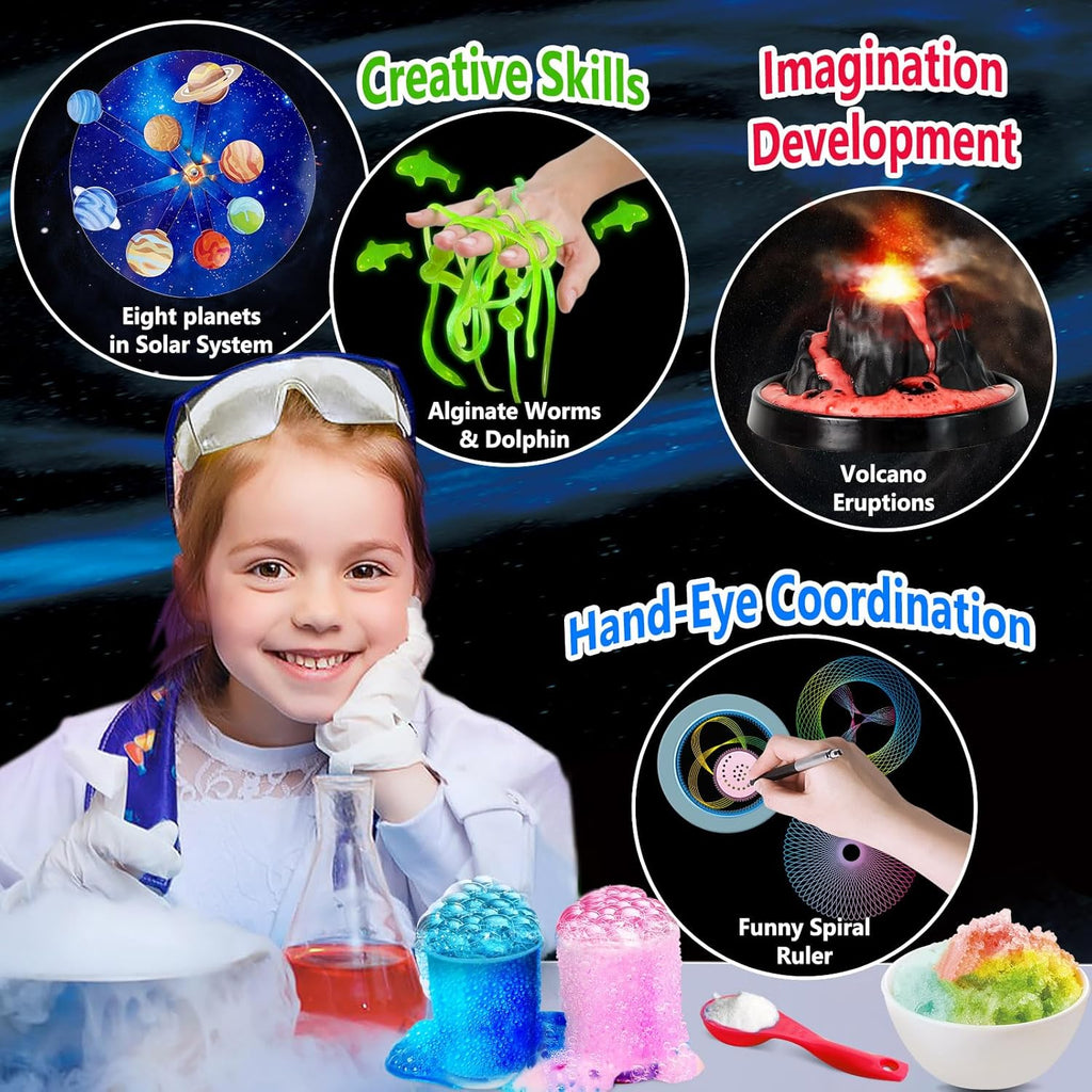 UNGLINGA 250+ Science Experiments Kits for Kids, Boys Girls Toys Birthday Gifts Ideas, Chemistry Set, S.T.E.M Educational Project, Volcano Scientist Kit