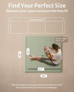 Blissful Diary Vegan Leather Baby Play Mat, 47x47 Thicken Foam Cushioned & Waterproof Playpen Mat for Infants and Toddlers, Stylish and Just Wipe-Clean Playmat for Baby Play on Floor, Light Green