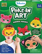 Skillmatics Poke-in Art - Animal Masks, Mess-Free Fun for Kids, DIY Wood Craft Kits, Creative Activity, Gifts for Girls & Boys Ages 4, 5, 6, 7, 8, 9