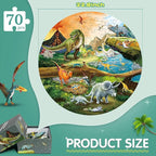 Floor Puzzles for Kids Ages 3-8, 70 Piece Dinosaur Jigsaw Puzzle for Kids Ages 3+ Year Old Large Round Toddler Puzzles Preschool Learning Educational Toys Gift for Boys Girls (Tyrannosaurus)