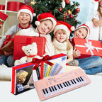 Kids Piano Keyboard, 37 Keys Portable Music Keyboard Early Learning Educational Electronic Music Piano Instrument Toys for 3 4 5 6 Year Old Boys and Girls (Pink)