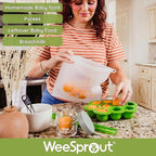 WeeSprout Silicone Baby Food Freezer Tray with Clip-on Lid - Perfect Storage Container for Homemade Baby Food, Vegetable & Fruit Purees, and Breast Milk (Navy, Ten 1.5 Ounce Sections)