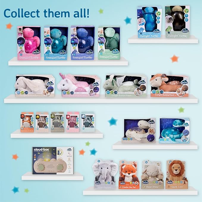 Cloud b Ocean Projector Nightlight with White Noise Soothing Sounds | Adjustable Settings and Auto-Shutoff | Tranquil Turtle - Pink